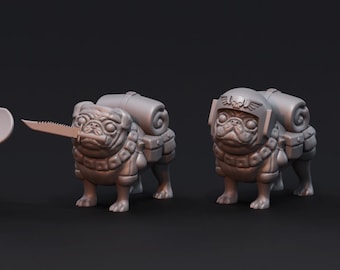 Pug of war 20mm Resin miniature for wargaming Tabletop sci-fi space dog model kit