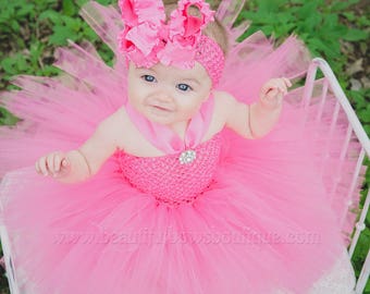 Bright Pink Baby Tutu Dress,Hot Pink Newborn Toddler Tutu,Tutu Dress,Tutu Dresses,Hot Pink Infant Baby Tutu,Tutu for Babies,Pink Tutu Outfit