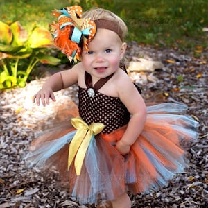 Fall Crochet Tutu Dress,Fall Photo Prop Baby Dress,Western Baby Tutu Dress,Thanksgiving Tutu and Hair Bow Set,Fall Infant Baby Tutu Dress