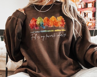 Fall Leaves Sweatshirt Fall Crewneck Autumn Sweatshirt Thanksgiving Gift Pumpkin Season Shirt Cozy Fall Sweatshirt Womens Fall Shirt