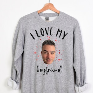 Custom I Love My Boyfriend T-shirt, I Heart My Boyfriend Shirt, Valentine&#39;s Day Tee Shirt, Valentine Gift Boyfriend Shirt For Him Her Unisex
