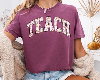 Retro Teacher T-Shirt, Cute Aesthetic Teacher Shirt, Comfort Colors Tee, Trendy Back to School Teacher Gift, Teacher Appreciation Present