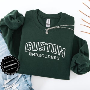 Sweat-shirt brodé personnalisé Sweat-shirt personnalisé Lettres universitaires unisexes Pull personnalisé Cadeaux de Noël personnalisés Broderie personnalisée