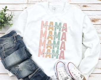 Mama Sweatshirt Retro Mama Shirt Mother’s Day Gift Mom Life Shirt Motherhood Shirt Mom Sweatshirt  Mom Gift  Mother's Day Shirt Crewneck
