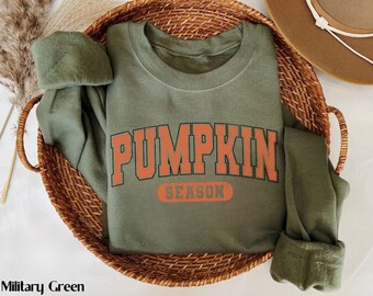 Pumpkin Season Sweatshirt Fall Crewneck Autumn Sweatshirt Thanksgiving Gift Fall Leaves Shirt Cozy Fall Sweatshirt Womens Fall Shirt Gift