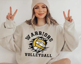 Custom Volleyball Sweatshirt Personalized Volleyball Mom Crewneck Volleyball Fan Pullover Volleyball Number Sweatshirt Custom team tee Gift