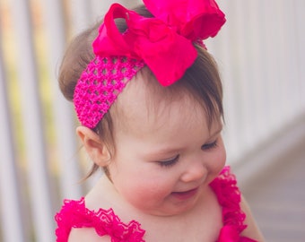 Hot Pink Lace Romper,Petti Lace Romper Pink,Ruffle Hot Pink Baby Romper,Lace Infant Toddler Outfit,Photography Prop for Baby Girls.Lace Baby