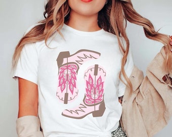 Cowgirl Boots Shirt Country Concert Tee Western Graphic Tee for Women Oversized Graphic Tee Cute Country Shirts Cowgirl Shirt Western Gift