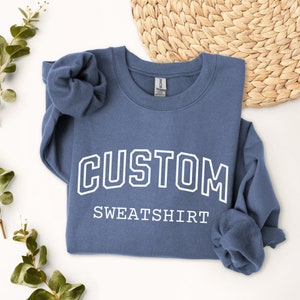 Custom Sweatshirt for Women Vintage Sweatshirt College Letters Sweatshirt Adult Oversized Sweatshirt Personalized Christmas Gifts Unisex