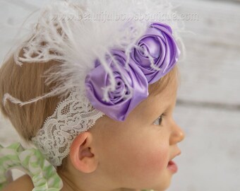 Lavender Baby Headband,Infant Headband,Newborn Headband,Lavender Headband,Shabby Chic Headband Purple Headband,Purple Headband for Toddler