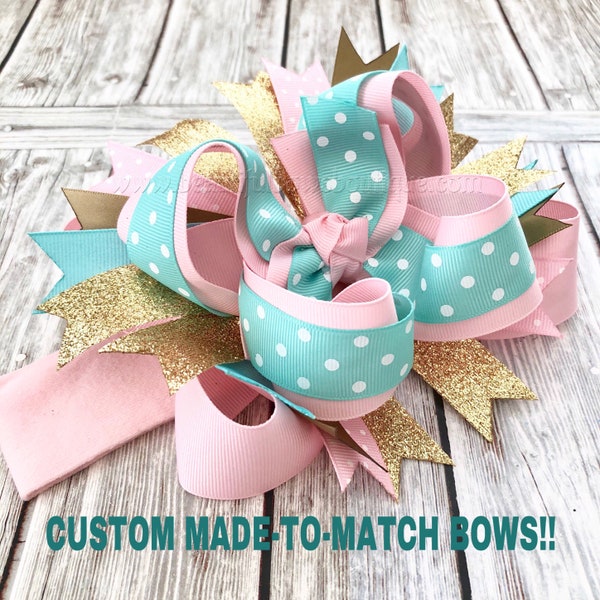 Custom Stacked Hair Bow,Custom Baby Headband,Baby Headband Bow,Baby Headband,Custom Baby Bows,Girls Big Made to Match Bows Boutique Style
