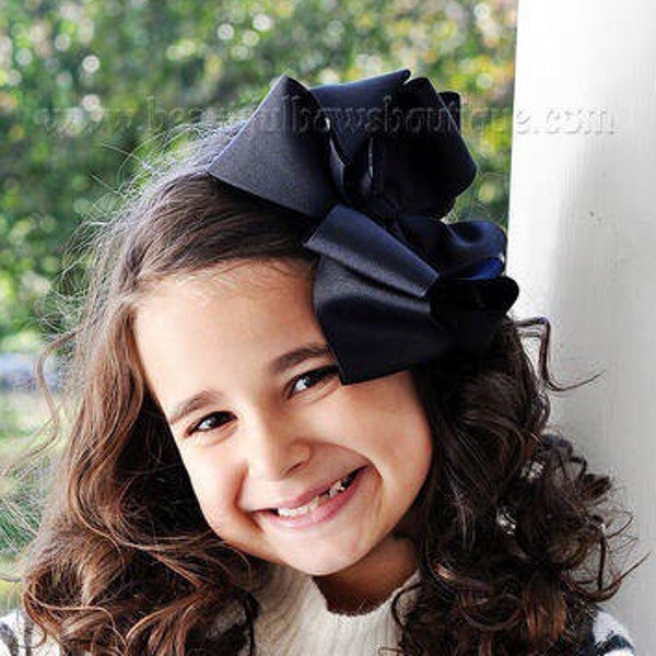 Big baby bows Big Black Bow boutique hairbows girls jumbo bows girls large bows jumbo hair bow southern style bows texas sized x-tra large