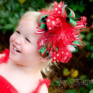 Over the Top Christmas Bow christmas Baby Headband baby Headbands