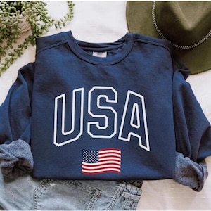 Comfort Colors USA Flag Sweatshirt USA Sweatshirt Patriotic Sweatshirt American Flag Sweatshirt America Sweatshirt Retro Sweatshirt