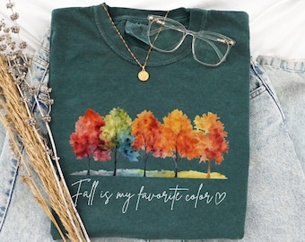 Comfort Colors Fall Shirt Autumn Colors Shirt Thanksgiving Shirt Fall Autumn Women's Shirt Trendy Bestseller Comfort Fall Shirt