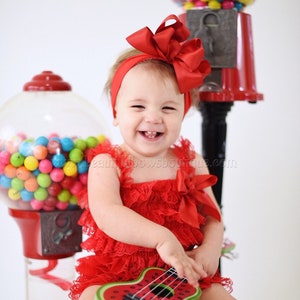 Red ruffle romper baby cheap