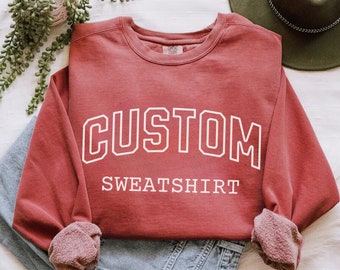 Custom Sweatshirt Comfort Colors Custom Sweatshirt Comfort Colors Vintage Sweatshirt College Letters Custom Sweatshirt Personalized