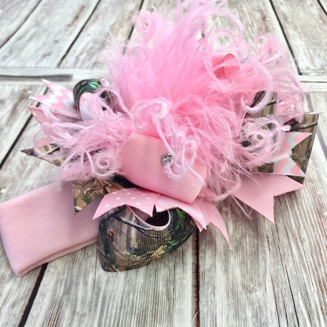 Pink Camo Hair Bowrealtree Camo Headbandcamouflage Baby Etsy
