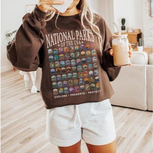 National Parks Sweatshirt US National Park Camping Gift for Family Trip Nature Lover Hiking Shirt Park Unisex Nature Lover Crewneck Gift image 9