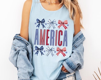 USA Flag Tank Top, Comfort Colors USA Tank, 4th of July Tank, Patriotic Tank Top, American Flag Tank, USA Shirt Gift, Red White Blue Tank