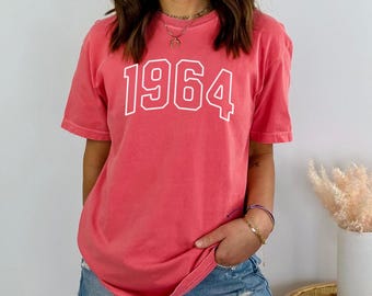 Custom College Style Shirt Birth Year shirt 30th Birthday Tee Birth Year Number Shirt Birthday Gift for Men Women Comfort Colors Gift for 40