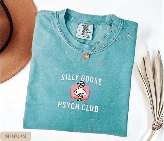 Embroidered Cute School Psychologist Shirt Comfort Colors® Silly Goose Shirt Psychology Shirt Back to School Shirt Psychologist Gift Funny