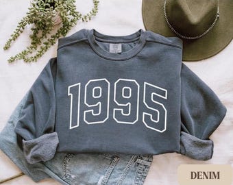 Custom College Style Sweater 1994 Sweatshirt 30th Birthday Sweatshirt Birth Year Number Shirt Birthday Gift for Men Women Comfort Colors