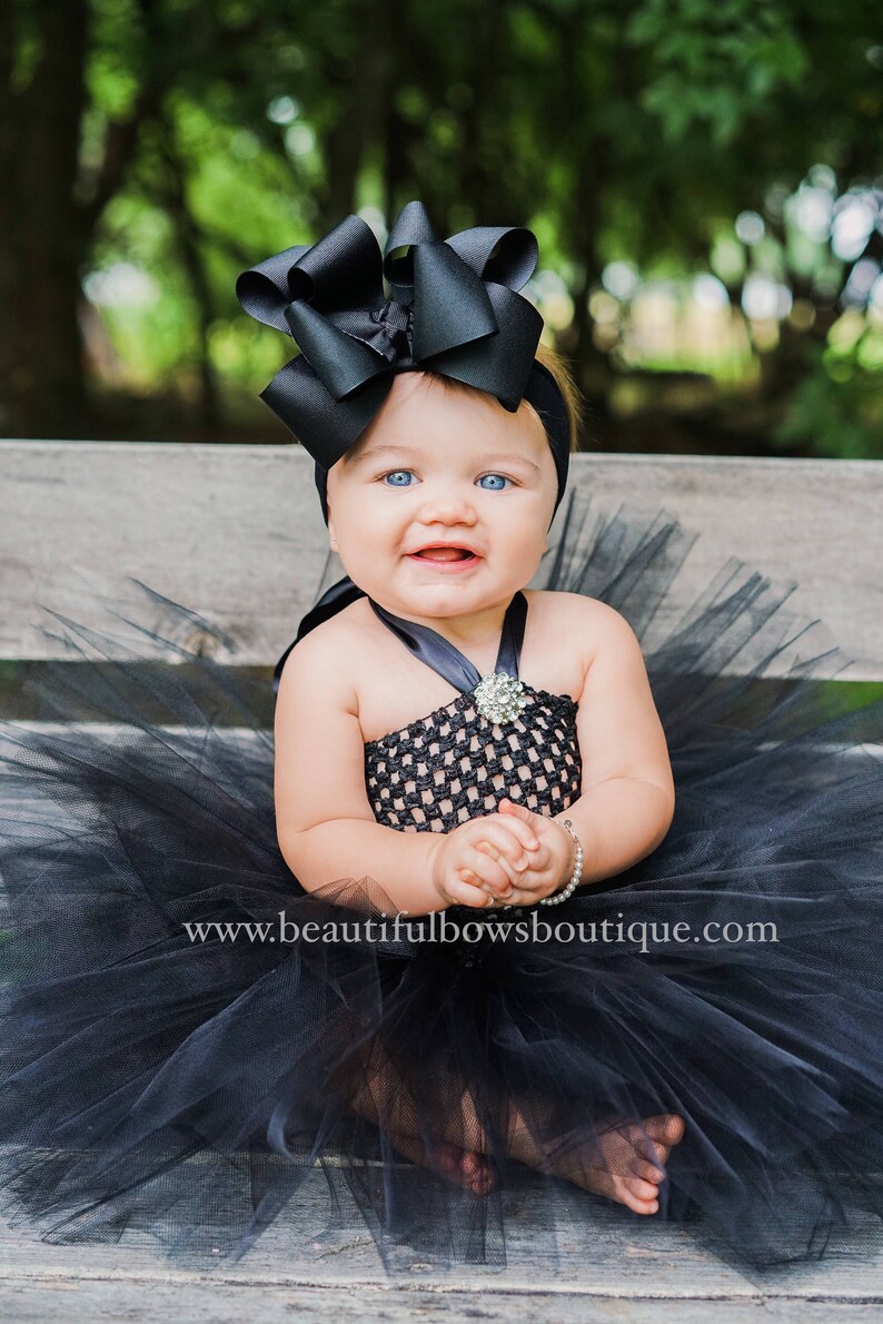 Large Black Hair Bow,Black Baby Headband,Huge Black Baby Bow,Big Black Wedding Hair Bows,Toddler Black Hairbows,Large Baby Girls Bows Black