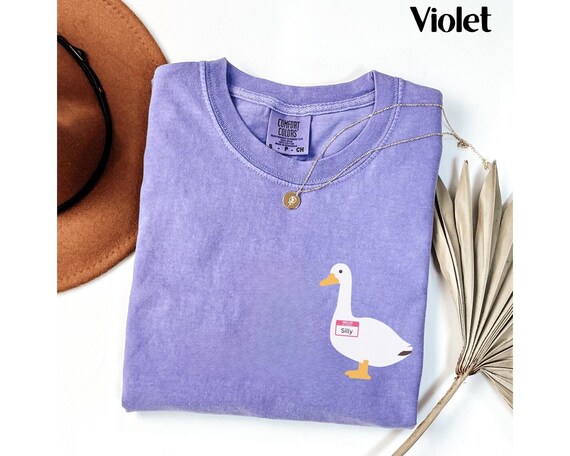 Comfort Colors Silly Goose T-Shirt Goose Crewneck Shirt Funny Goose Shirt Gift Animal Shirt Graphic Tees Goose on the Loose Funny Shirt Gift