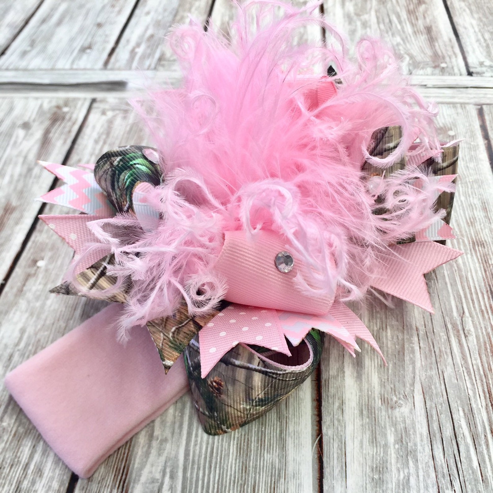 Pink Camo Hair Bowrealtree Camo Headbandcamouflage Baby Etsy