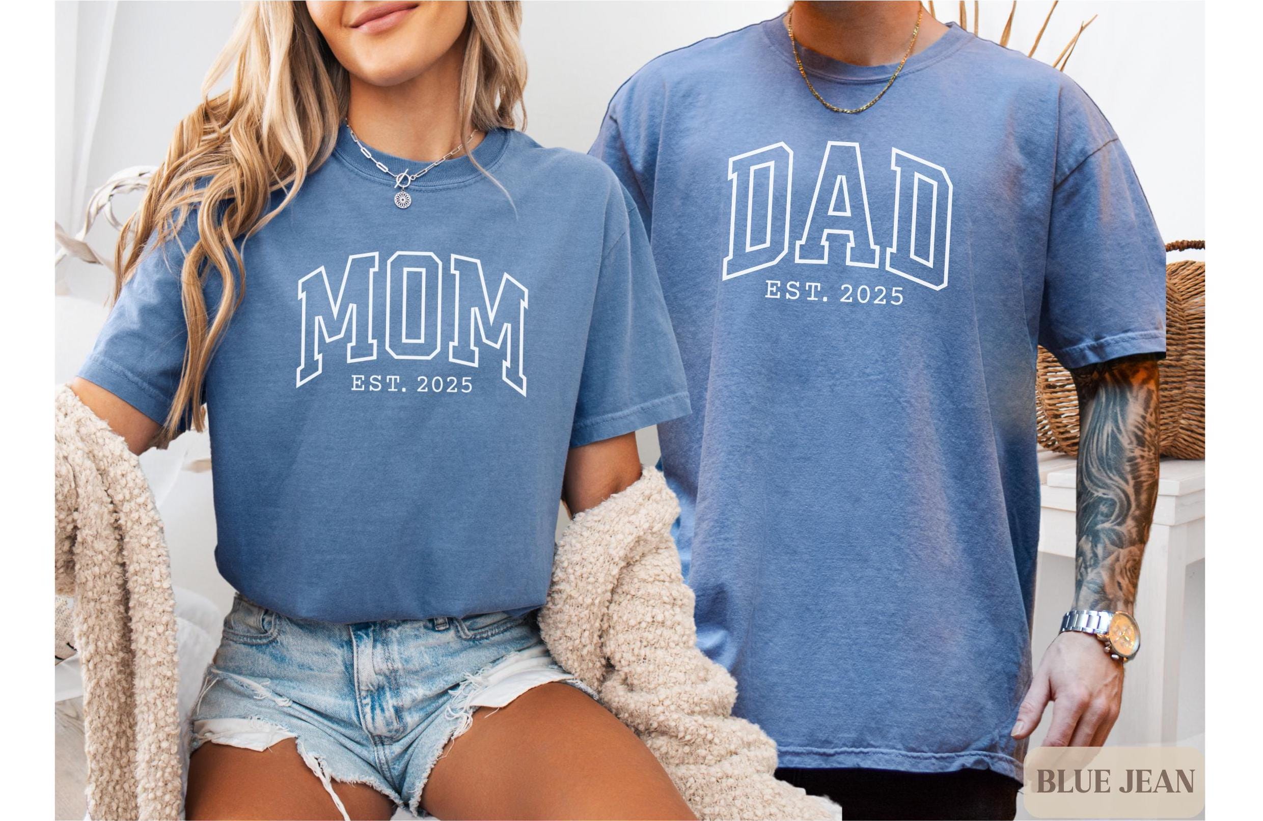Custom mom and dad shirts, Comfort Colors dad and mom shirt, New Dad Shirt, Mom est 2026, New mom and dad gift, pregnancy reveal, Dad to Be