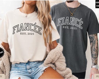 Custom Fiance and Fiancee Shirts, Comfort Colors Engagement Shirt, Future Mr. and Mrs., Engagement Gift, Fiance Shirt, Gift for Fiancee