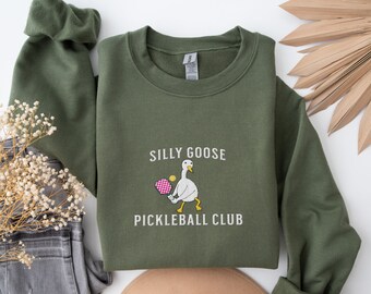 Embroidered Silly Goose Sweatshirt Embroidered Goose Crewneck Sweatshirt Silly Goose Shirt Funny Sweatshirt Funny Embroidered Shirt Gift
