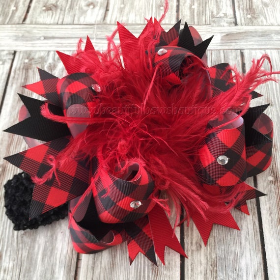 buffalo plaid baby headband