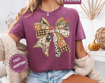 Coquette Bow Comfort Colors Shirt, Girly Graphic Tee, Soft Girl Bow Tee, Cute Vintage Bow Shirt for Women, Aesthetic Oversized Graphic Top