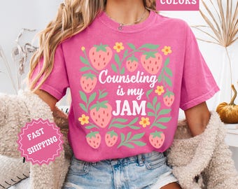 Counselor Appreciation Shirt, Counseling Is My Jam Comfort Colors Tee, School Counselor Gift Therapist Gift Shirt End of Year Counselor Gift