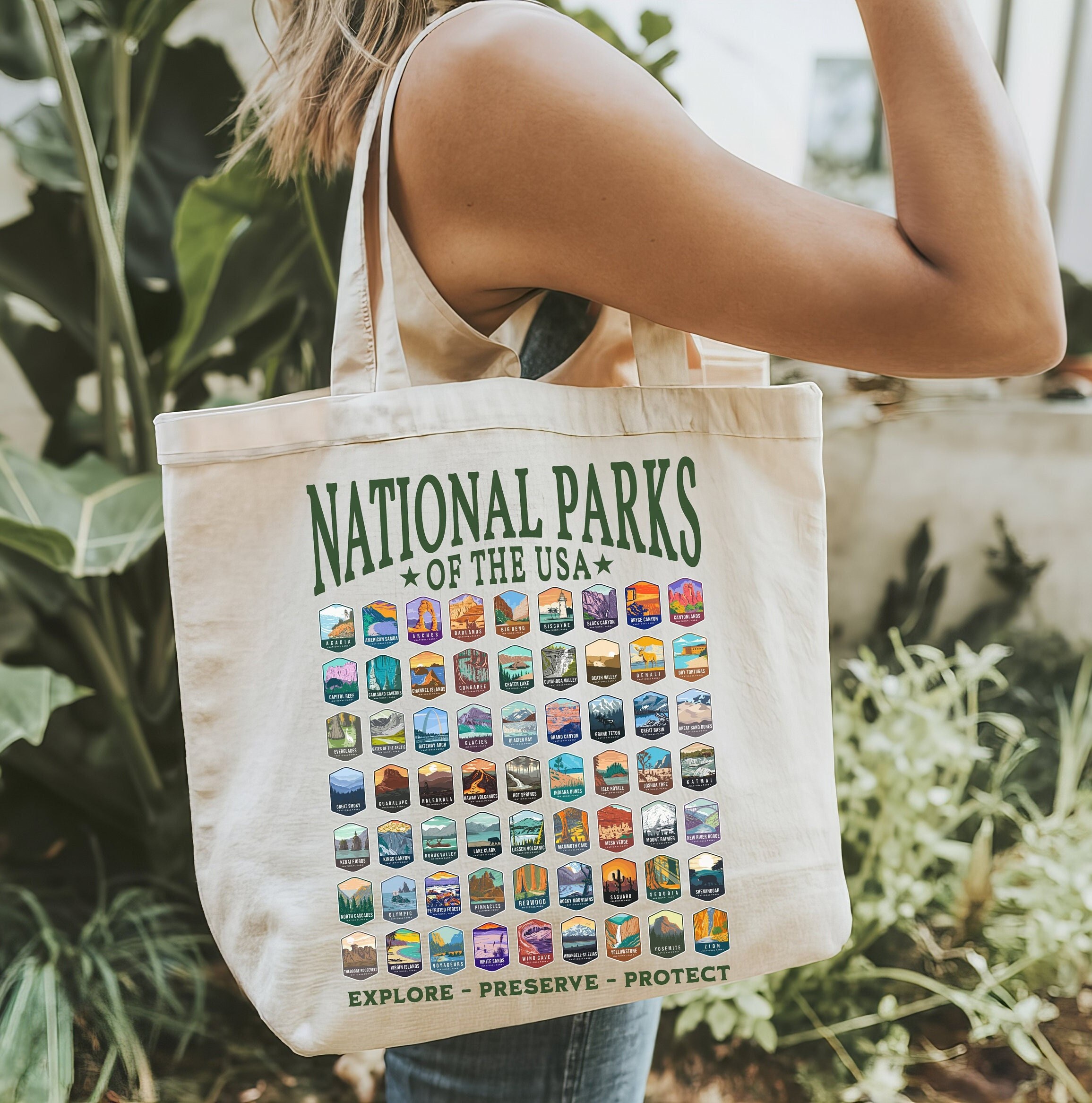 National Parks Tote Bag US National Park Camping Gift for Family Trip Nature Lover Hiking Bag Outdoor Gift Fathers Day Gift for Mom Teacher Etsy