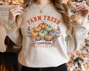 Pumpkin Season Sweatshirt Fall Crewneck Autumn Sweatshirt Thanksgiving Gift Fall Leaves Shirt Cozy Fall Sweatshirt Womens Fall Shirt Gift