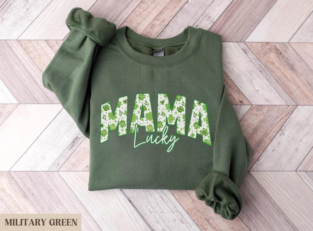 Lucky Mama Sweatshirt, St Patrick's Day Crewneck, Shamrock Sweater
