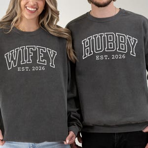 Wifey and Hubby Shirt, Wedding Party Shirt, Honeymoon Shirt,Wedding Shirt,Wife and Hubs Shirts, Just Married Shirts, Matching Couple Shirt image 12