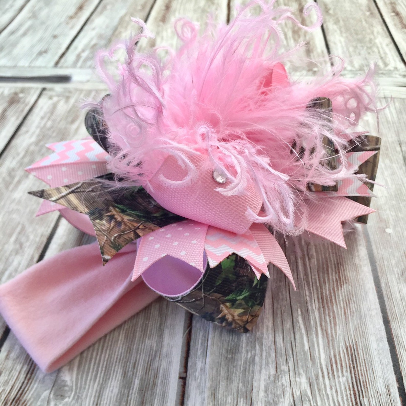 Pink Camo Hair Bowrealtree Camo Headbandcamouflage Baby Etsy