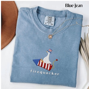 Embroidered Funny Fourth Of July Shirt Funny Goose Shirt Independence Day Tee USA Comfort Colors Shirt Patriotic Tshirt Shirt Silly Gift