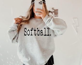 Minimalist Softball Sweatshirt, Softball Mom Crewneck, Game Day Sweatshirt, Cute Softall Shirt, Cozy Fall Team Apparel, Sporty Pullover Gift