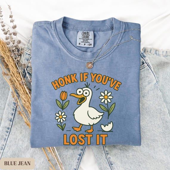 Funny Duck Comfort Colors Shirt, Honk If You’ve Lost It Tee, Silly Goose Shirt, Mental Health Humor Tee, Quirky Graphic Tee, Gift For Her