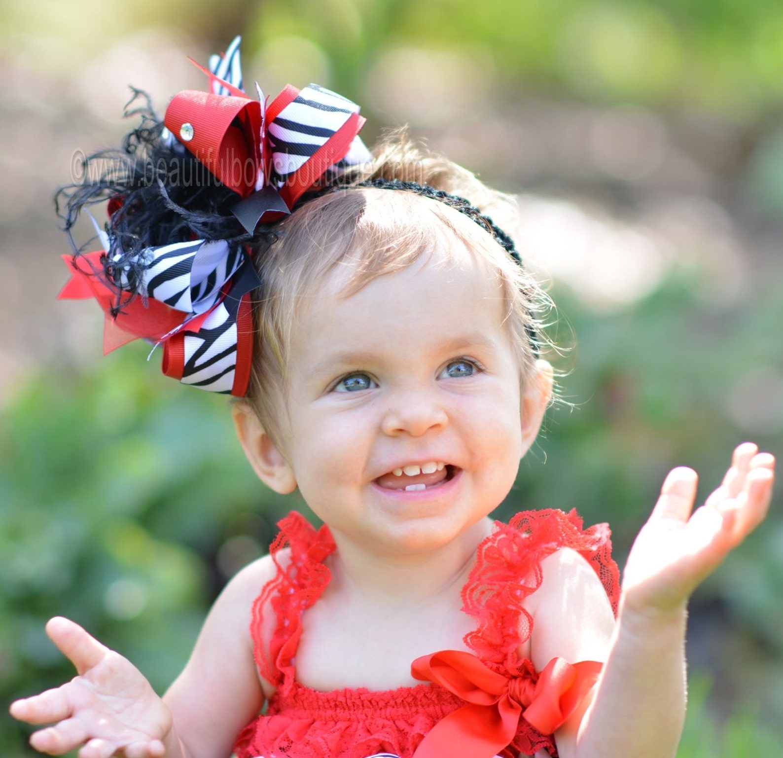 Over the Top Black Red Zebra Hair Bowover the Top Etsy