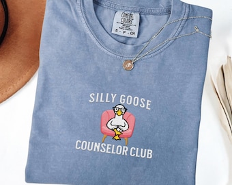 Funny School Counselor Shirt Comfort Colors, therapist appreciation gift, silly goose mental health tee, back to school counselor shirt gift