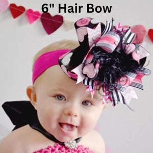 White Over the Top Hair Bow, White Over the Top Baby Headand, 6 inch white hair bow image 10