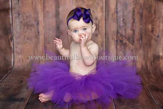 Tutu bébé violet, Tutu bébé fille violet, jupe tutu bébé, tutus et bandeaux  bébé fille, tenue tutu gâteau Smash, jupe bébé en tulle violet -  France