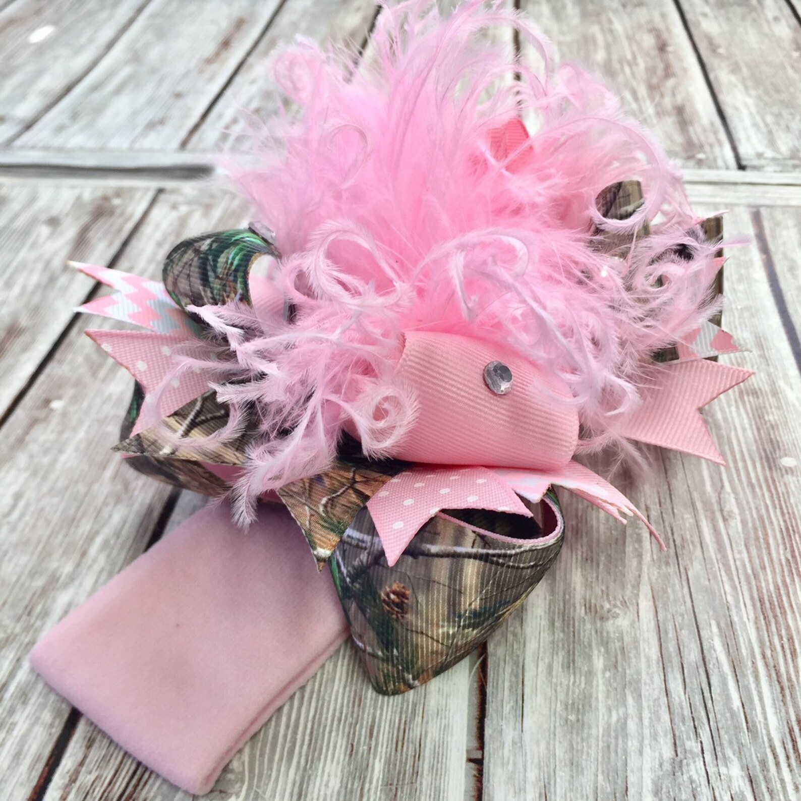 Pink Camo Hair Bowrealtree Camo Headbandcamouflage Baby Etsy