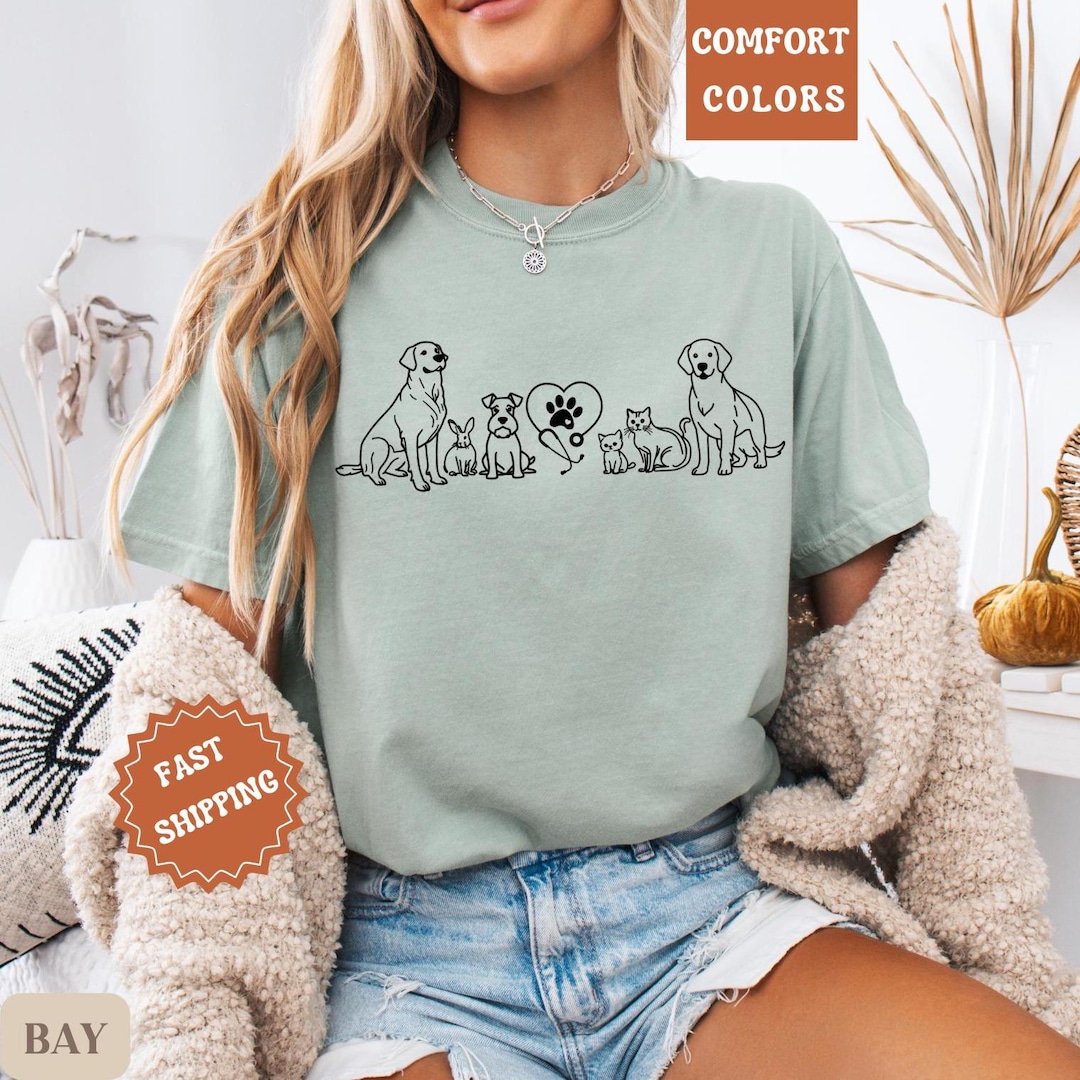 Animal Rescue Team Shirt, Comfort Colors Pet Shelter Tee, Dog Cat ...